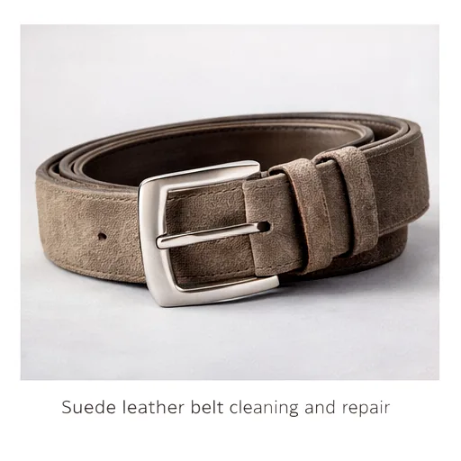 Suede leather belt cleaning and repair